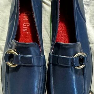 Cin Cin Blue Made of Rubbet Flats with Horsebit Detail